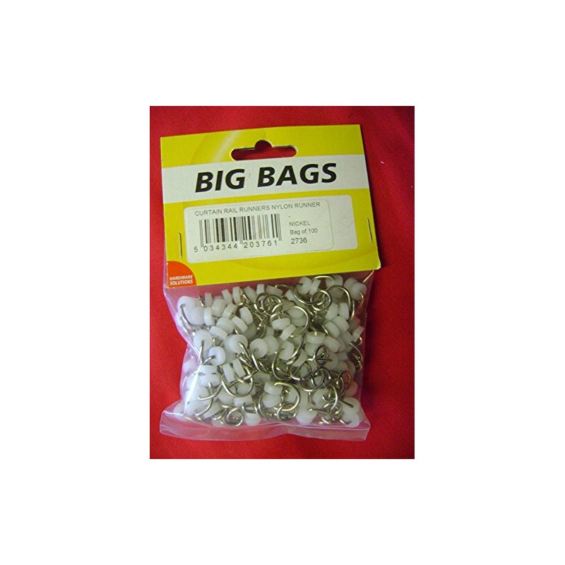 100 RUNNERS WITH METAL WHEELS THAT FIT OLD CURTAIN TRACKS