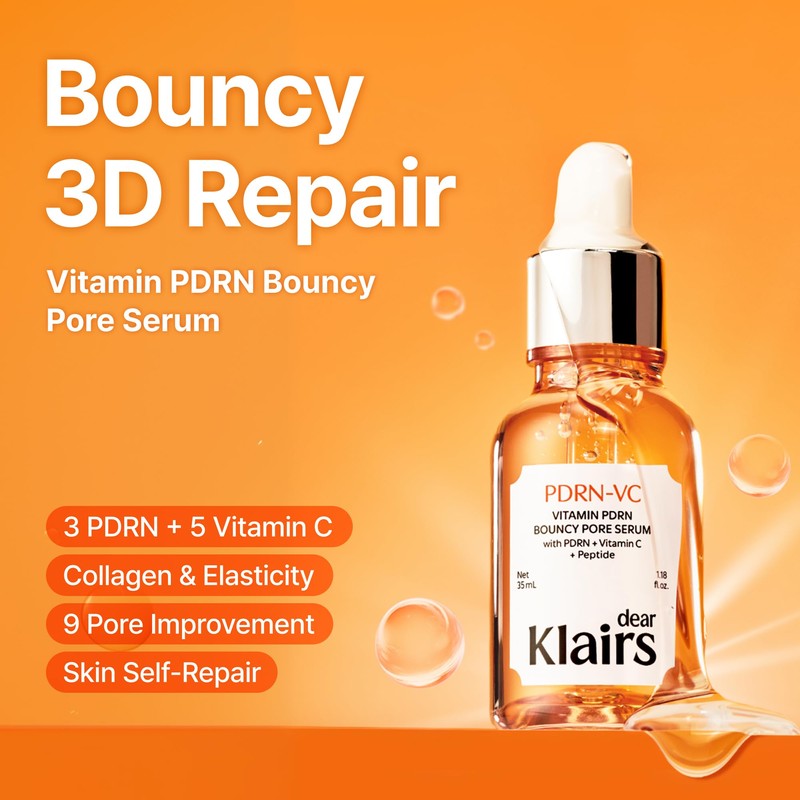DearKlairs Vitamin PDRN Bouncy Pore Serum, 5 Types of Vitamin