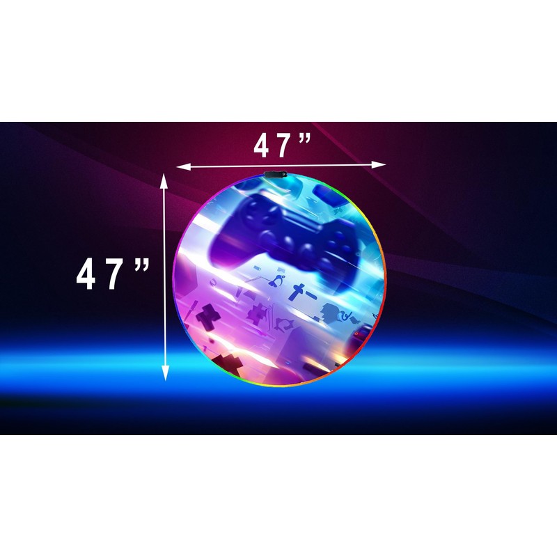 DEALZOOM Gaming Chair Mat RGB Gaming Lights (Galaxy Controller 47”)