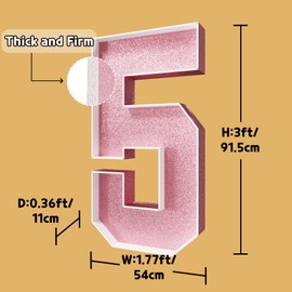 imprsv 3FT Rose-Gold 15th-Birthday Decorations Numbers: 15th Birthday Party Anniversary Decorations Large Light Up Numbers 15 for Girls Boys