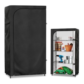 Rileytee Wire Shelf Cover,Heavy Duty 600D Dustproof Waterproof Shelf Covers for Wire Shelving,Outdoor Storage Rack Cover for Wire Rack with Zipper,Black,48"W x 24"D x 72"H