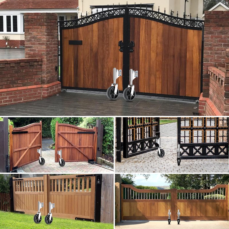 Homhoo Spring Loaded Gate Casters 8” Heavy Duty Gate Caster