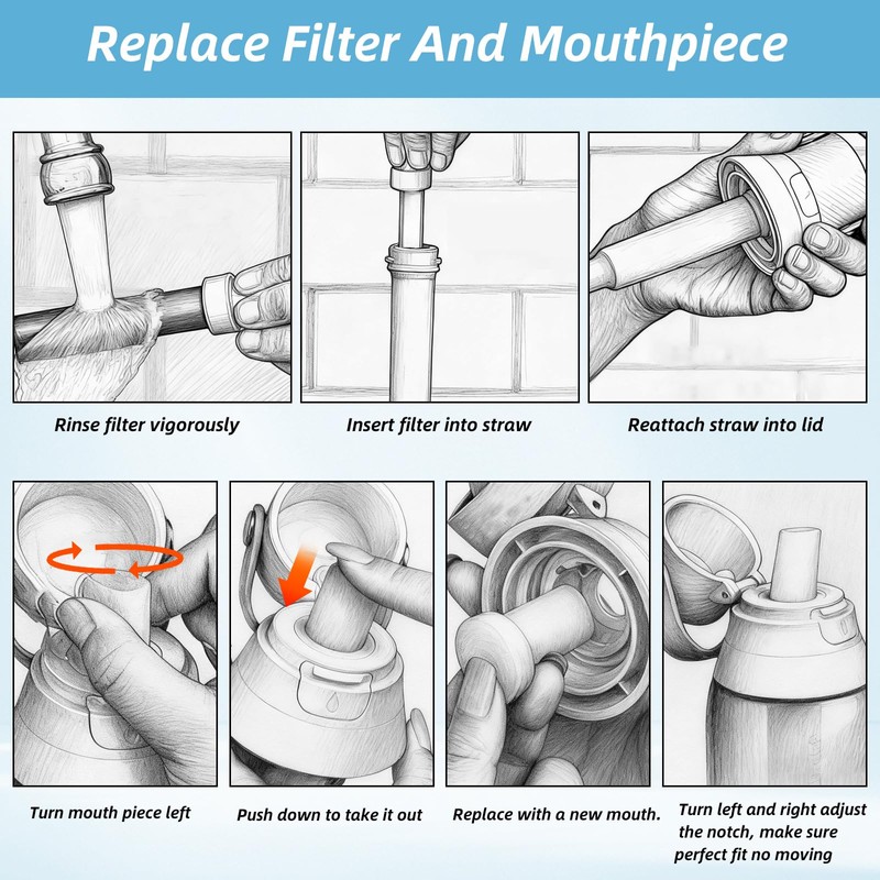 Bottle Filter Mouthpiece Replacement for Brita Water Bottle,3 Pcs Silicone