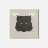Unbranded Angry Cat Face Animal 4'' X 4'' Square Wooden