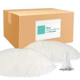 pliadvbu 10 lb Wax Sand DIY Pearl Candle Kit, 100 Wicks, Natural Pearl Wax, Reusable, Unscented Powder for Making, Weddings and Parties