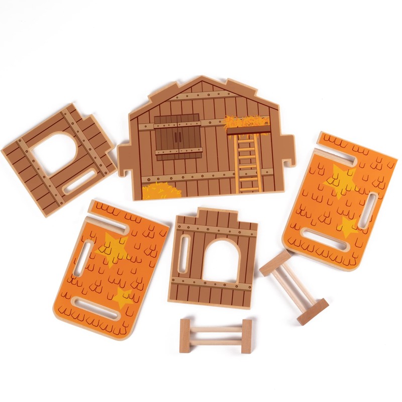 Wooden Nativity Scene for Kids - 20pcs Set - Crèche