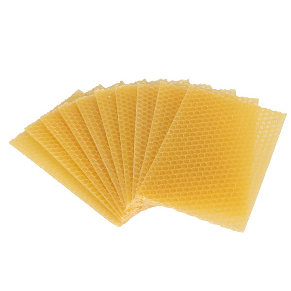 GBSCLOVER Beeswax Sheets 10Pcs, Safe Beewax Foundation Sheets, Stable Wax