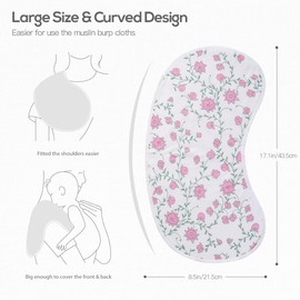 sleepyturtle 5 Pack Baby Burp Cloths,Shoulder Shape,Soft and Absorbent,Unisex (multi01)