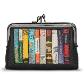 Yoshi Classic Bookworm Black Leather Triple Frame Purse, Purses for Women, Coin Purse, RFID Purses for Women, Ladies Purses, Ladies Wallet, Gifts for Women