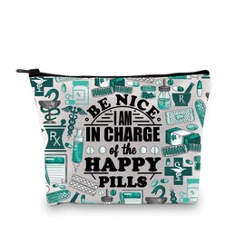 PLITI Pharmacist Gift Pharmacist Technician Graduation Gift Funny Pharmacist Tech Gift Rx Apothecary Symbol Makeup Bag, Charge Of Pill Bagu, Fashionable