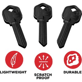 KeySmart Aluminum KW1 AirKey Bulk Keys, 75% Lighter & 2X Stronger Than Brass, Durable & Scratch-Free House Keys (3 Pack, Silver)