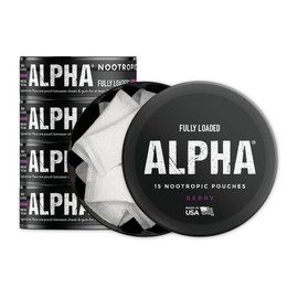 Fully Loaded Alpha Nootropic Pouches (Berry) - 5 Cans - 15 Pouches per can - Effective Nootropic Delivery, Nic Pouch Replacement - Faster Absorption, Alpha GPC, L-Tyrosine, GABA