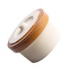 GRIRIW Egg Steamed Bowl Ceramic Stew Pot Lid Included for