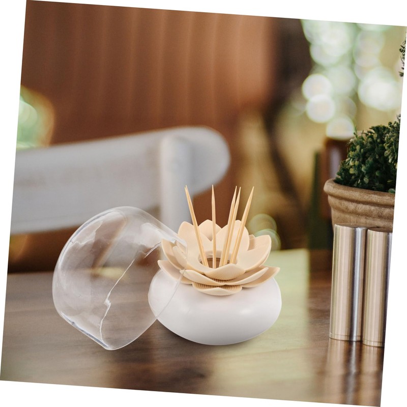 NOLITOY 3pcs Space-saving Toothpick Holder Lotus Shape Cotton Swab Organizer