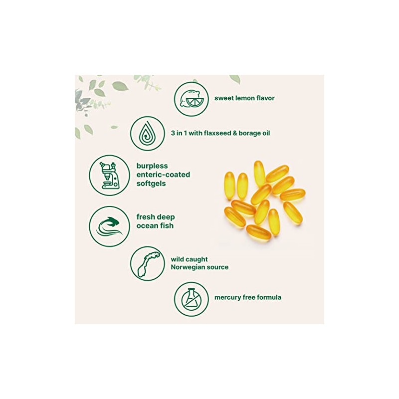 Triple Strength Omega 3 6 9, 3600 mg por porcin,