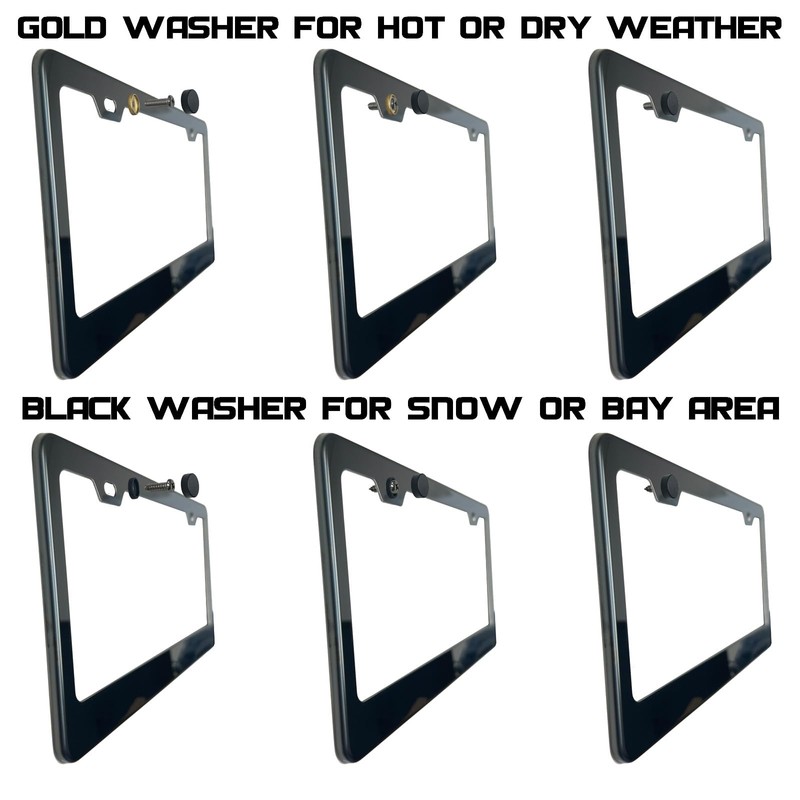 NAROWAN Silicone Back Guard License Plate Frame Green Mirror Chrome