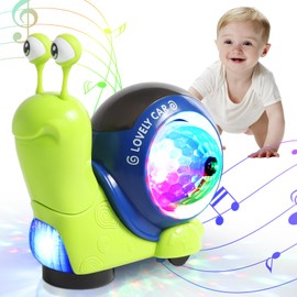 CESHMD Snail Crawling Toy Baby Toy from 3 6 9 Months, Crawling Toy Baby Tummy Time Toys with Lights and Music, Months Newborn Toy for 1 Year Boys Girls
