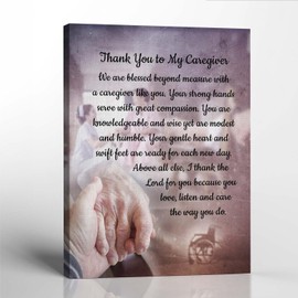 Caregiver Appreciation Gifts, Caregiver Pray Canvas Print, Gifts for the Caregiver, Caregiver Gifts, Ready To Hang for Living Room Home Wall Decor, C2176-11x14