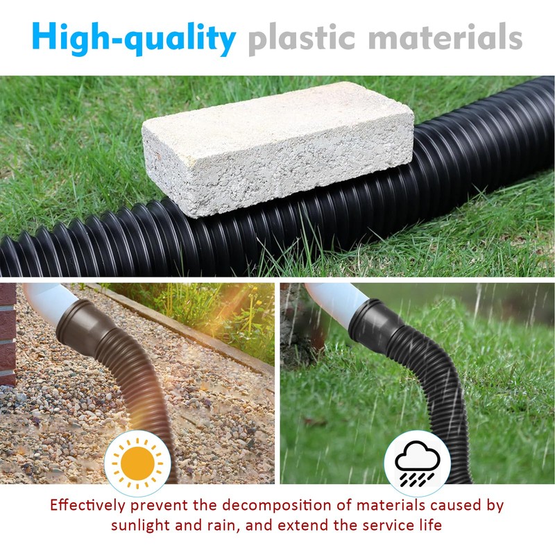 Bocguy Rain Gutter Downpipe, 1 Piece Gutter Flexible Downpipe Extension,