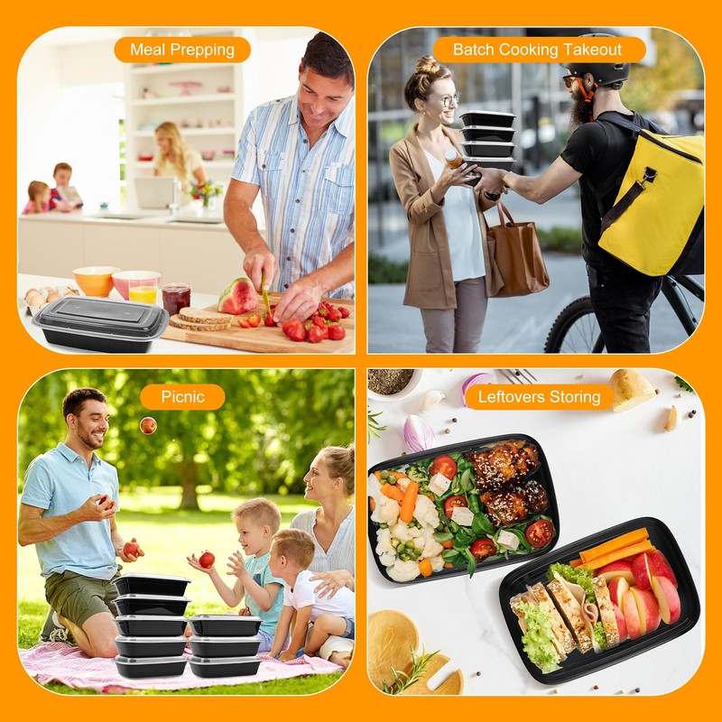 EnthuLove Meal Prep Containers, BPA-Free Reusable Food Prep Containers with