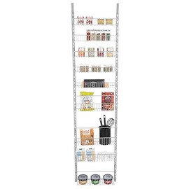 Home-Complete Over The Door Organizer - 9-Tier Hanging Wall Rack for Bathroom or Kitchen Organization - Pantry Organization and Storage (Platinum)