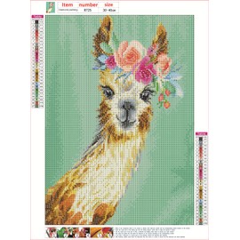 Lidiper 5D Diamond Painting Kits, DIY Diamond Painting Cross Stitch Full Drill Crystal Rhinestone Painting Embroidery Paintings Pictures Arts Craft for Home Wall Decor (Alpaca 30 x 40CM)