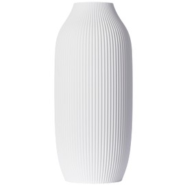 3D Vase Stella Decorative Vase XL 38 cm Floor Vase Decorative Vase for Pampas Grass Dried Flowers White
