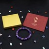 Xiimuaaoo Amethyst Crystal Bracelet for Women Healing Crystal Bracelet Purple