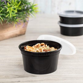 Karat [12oz - 240 ct Black PP Injection Molded Round Deli Containers with Lids (FP-IMDC12-PPB)