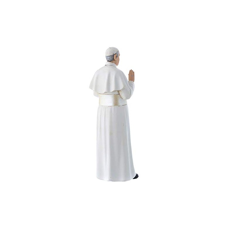 Statue Pope Francis Painted Wood Mass 15 cm