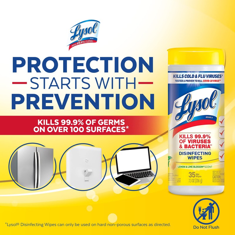 Lysol Disinfectant Wipes, Multi-Surface Antibacterial Cleaning Wipes, Dorm Room Essentials