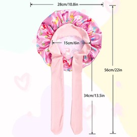 Loccmat 3 Pcs Kids Bonnets,Silk Bonnet with Wide Elastic Band,Kids Satin Bonnet for Sleeping,Soft Breathable Sleeping Cap Night Caps for Kids Natural Hair