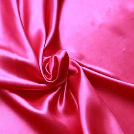 Satin Fabric 60 Inch Wide Polyester Dressmaking Material 15 Vibrant Colours Fine Drape Art Craft Decoration Party Dancewear Bridal Wedding Quilting (Fluorescent Pink)