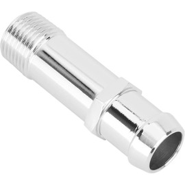 Long Chrome Heater Hose Fitting, 3/4 Inch Hose