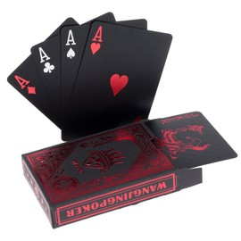 hopewey Playing Cards Playing Cards for Texas Holdem Poker Black Waterproof Poker Cards Plastic Playing Cards Made of PVC Professional Premium Red