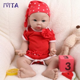 IVITA 17" Silicone Baby Boy and Girl Newborn Full Body Silicone Reborn Doll - Girl Doll