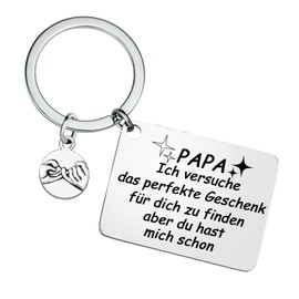 Ghloyza Dad Keyring Gifts for Birthday Christmas Keyring Father's Day Gifts from Daughter Son for Dad You Have Me Already Keyring, silver