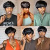 Peluca de cabello humano con corte pixie para mujeres negras,