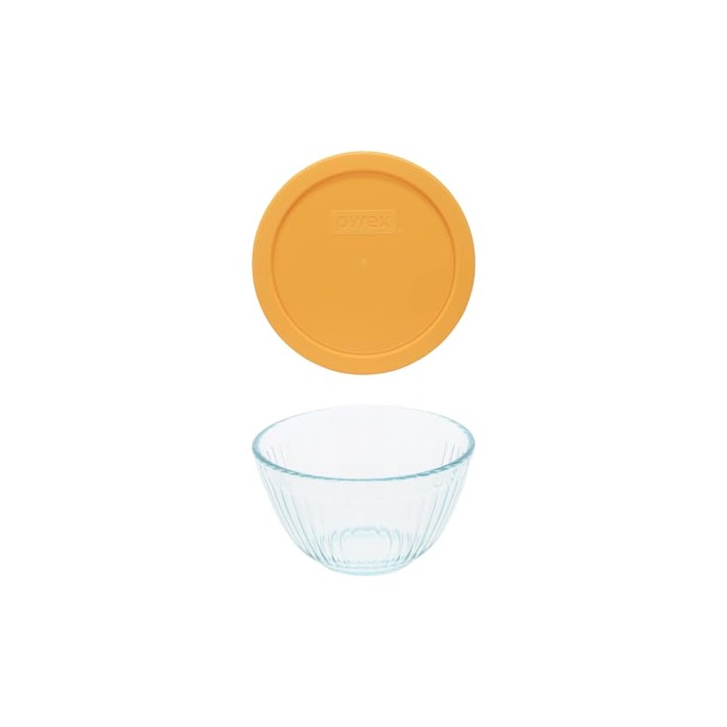 Pyrex 7401 3-Cup Sculpted Glass Mixing Bowl & 7401-PC 3