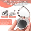 EYIWEITING Mini Heart Compact Mirror,Compact and Beautiful, Portable 1X/2X Magnifier,
