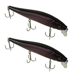 Tackle HD 2-Pack Fiddle-Styx Jerkbait, 4 3/8" x 9/16" Suspending Jerk Baits, Freshwater or Saltwater Fishing Lures, Trout, Crappie, Walleye, or Bass Lures, Deadly Black