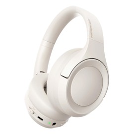 Active Noise Cancelling Headphones with Transparency Mode, 80H Playtime Wireless Over Ear Bluetooth Headphones with ENC Microphone, Deep Bass, Memory Foam Ear Cups, for Travel, Home Office, White