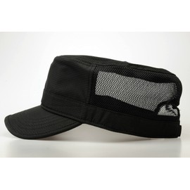 RF Work Cap, Men's Large Size, Military Hat, XXL (23.6 - 25.6 inches (60 - 65 cm), Mesh, Quick Drying, Flirty, black/2