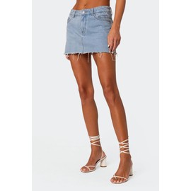 EMMIOL Denim Skirt Women Jean Stretch Casual Mini Skirts 2025 Summer Low Waist Short Dress Blue