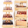 Homde Nail Polish Organizer Bamboo, 360 Rotating Storage Holder for