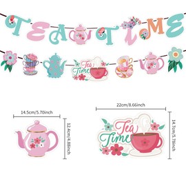 TEA TIME Banner, Tea Party Decoration, Partea Time Theme Party Supplies