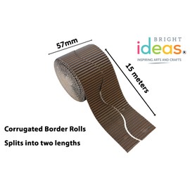 Bright Ideas Corrugated Border Rolls, Brown, 10cm x 7.5m. BI8201.