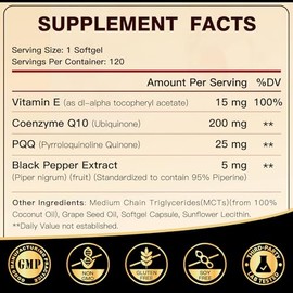 BANYCE CoQ10 200mg Softgels with Vitamin E & Omega 3-6-9 & PQQ - Coenzyme Q10 with Bioperine, High Absorption Heart Supports & Cellular Energy Product