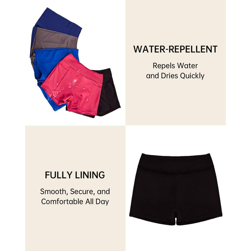 SINGNIER - Pantalones cortos de baño para mujer, de cintura