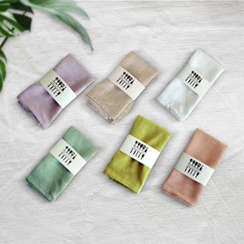 RANJIMA Cloth Napkins, Linen Napkins, Pack of 6, Reusable Linen Napkins, Fabric Table Napkins, Cotton Fabric Napkins for Daily Use/Kitchen/Party/New Year/Weddings, 40 x 40 cm